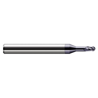 Picture of HARVEY Tool 844415-C3 .015 BALL Carbide STB FL 4x RCH EM, AlTiN End Mill Standard Flute Standard Helix Carbide AlTiN Single End Ball Nose