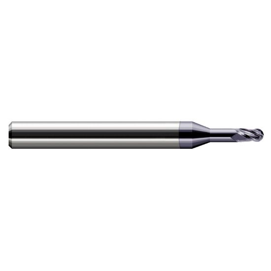 Picture of HARVEY Tool 844415-C3 .015 BALL Carbide STB FL 4x RCH EM, AlTiN End Mill Standard Flute Standard Helix Carbide AlTiN Single End Ball Nose