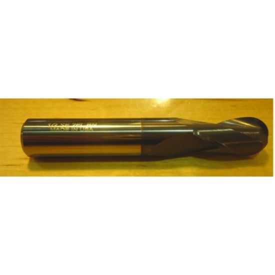 Picture of HTC 145-2875 DIA 7/8 SH 0.8750 LOC 1.50 OAL 4.00 End Mill Standard Flute Standard Helix Carbide AlTiN Single End Ball Nose