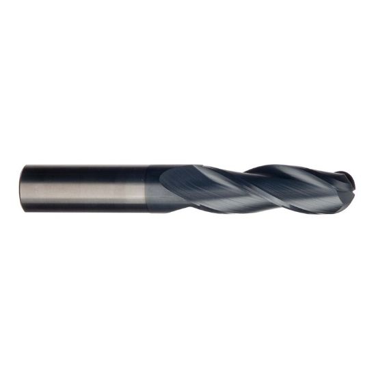 Picture of IMCO 37380 DIA 12MM SH 0.4724 LOC 1.0236 OAL 3.2677 End Mill Standard Flute Standard Helix Carbide AlTiN Single End Ball Nose General Purpose