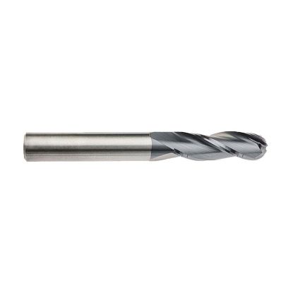 Picture of IMCO 62056 DIA 3/32 SH 0.1250 LOC 0.3750 OAL 1.50 End Mill Standard Flute Standard Helix Carbide AlTiN Single End Ball Nose General Purpose