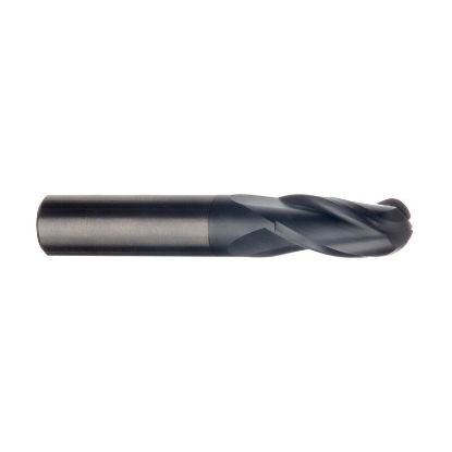 Picture of IMCO 62060 DIA 1/2 SH 0.50 LOC 1.00 OAL 3.00 End Mill Standard Flute Standard Helix Carbide AlTiN Single End Ball Nose General Purpose