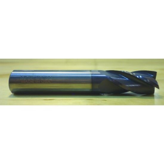 Picture of HTC 130-2250 DIA 1/4 SH 0.2500 LOC 0.7500 OAL 2.50 End Mill Standard Flute Standard Helix Carbide AlTiN Single End Square Sharp
