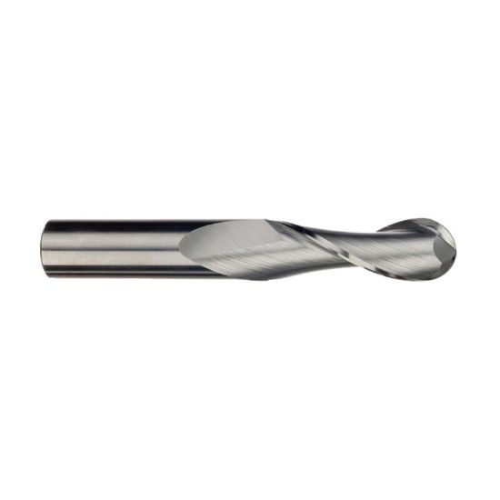 Picture of IMCO 37832 DIA 1/2 SH 0.50 LOC 2.00 OAL 4.00 End Mill Standard Flute Standard Helix Carbide Uncoated Single End Ball Nose General Purpose