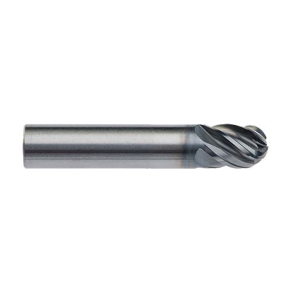 Picture of IMCO 65470 DIA 3/4 SH 0.7500 LOC 1.6250 OAL 4.00 End Mill Standard Flute Standard Helix Carbide AlCrN Single End Ball Nose enDURO Mill