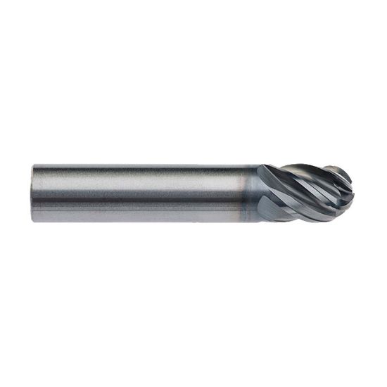 Picture of IMCO 65470 DIA 3/4 SH 0.7500 LOC 1.6250 OAL 4.00 End Mill Standard Flute Standard Helix Carbide AlCrN Single End Ball Nose enDURO Mill