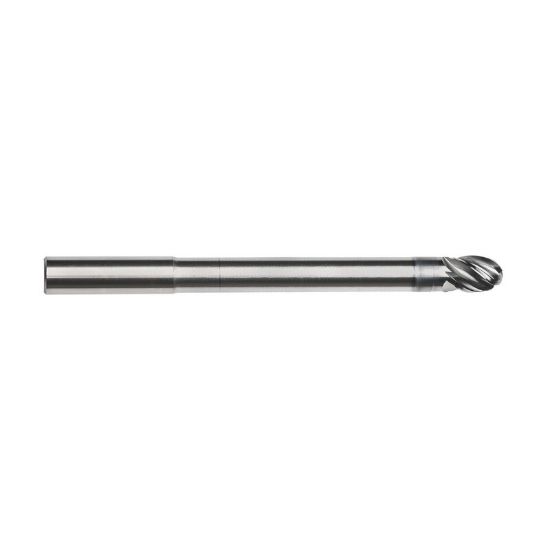 Picture of IMCO 67767 DIA 3/8 SH 0.3750 LOC 0.50 OAL 6.00 End Mill Standard Flute Variable Helix Carbide AlCrN Single End Ball Nose Pow-R-Feed Mill