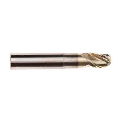 Picture of IMCO 61401 DIA 20MM SH 0.7874 LOC 1.1811 OAL 4.9213 End Mill Standard Flute High Helix Carbide Uncoated Single End Ball Nose Streaker Mill