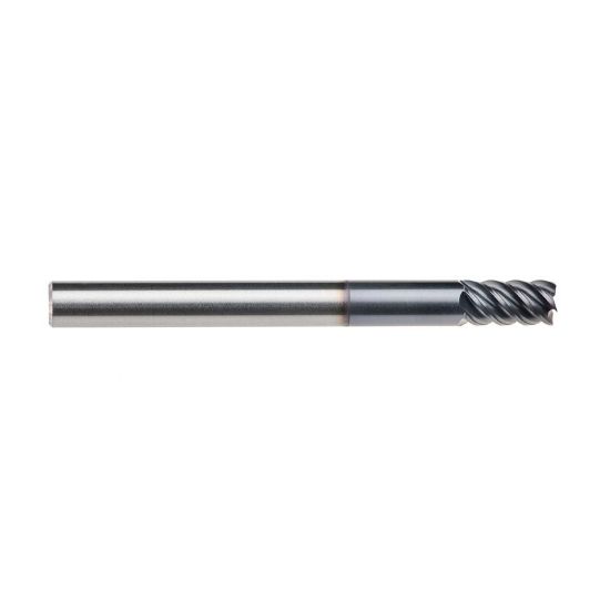 Picture of IMCO 69051 DIA 1/8 SH 0.1250 LOC 0.2500 OAL 1.50 End Mill Standard Flute High Helix Carbide AlTiN Single End Corner Radius 0.0150 0.38MM Omega-6 Mill