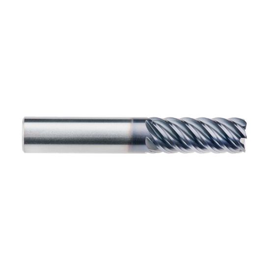 Picture of IMCO 69086 DIA 1/2 SH 0.50 LOC 1.2500 OAL 3.00 End Mill Standard Flute High Helix Carbide AlTiN Single End Corner Radius 0.0600 1.52MM Omega-6 Mill