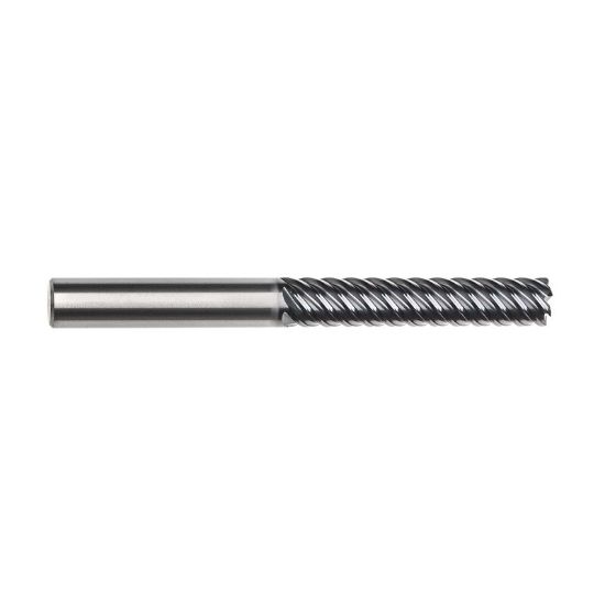 Picture of IMCO 69098 DIA 1/2 SH 0.50 LOC 2.6250 OAL 5.00 End Mill Standard Flute High Helix Carbide AlTiN Single End Corner Radius 0.0600 1.52MM Omega-6 Mill