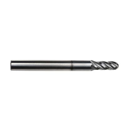 Picture of IMCO 67501 DIA 1/8 SH 0.1250 LOC 0.50 OAL 1.50 End Mill Standard Flute Variable Helix Carbide AlCrN Single End Ball Nose Pow-R-Feed Mill