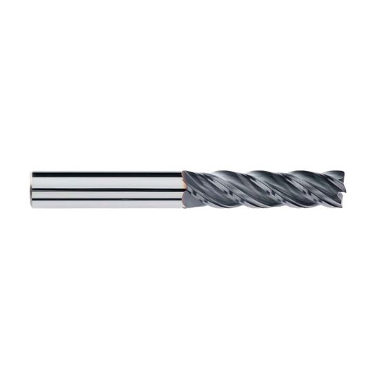 Picture of IMCO 63425 DIA 1/4 SH 0.2500 LOC 1.50 OAL 4.00 End Mill Standard Flute Variable Helix Carbide AlTiN Single End Corner Radius 0.0200 0.51MM Pow-R-Feed Mill