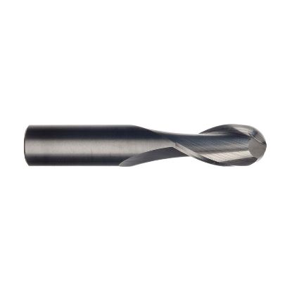 Picture of IMCO 30809 DIA 3/32 SH 0.1250 LOC 0.3750 OAL 1.50 End Mill Standard Flute Standard Helix Carbide Uncoated Single End Ball Nose General Purpose
