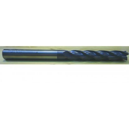 Picture of HTC 180-4625 DIA 5/8 SH 0.6250 LOC 3.00 OAL 6.00 End Mill Standard Flute Standard Helix Carbide AlTiN Single End Square Sharp