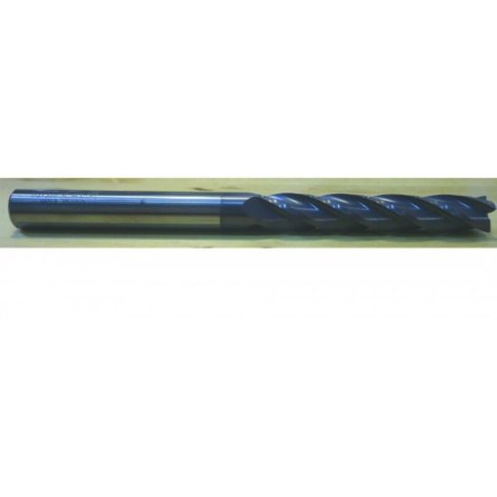 Picture of HTC 180-4625 DIA 5/8 SH 0.6250 LOC 3.00 OAL 6.00 End Mill Standard Flute Standard Helix Carbide AlTiN Single End Square Sharp