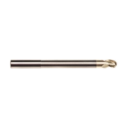 Picture of IMCO 61210 DIA 3/4 SH 0.7500 LOC 1.00 OAL 6.00 End Mill Standard Flute High Helix Carbide Uncoated Single End Ball Nose Streaker Mill