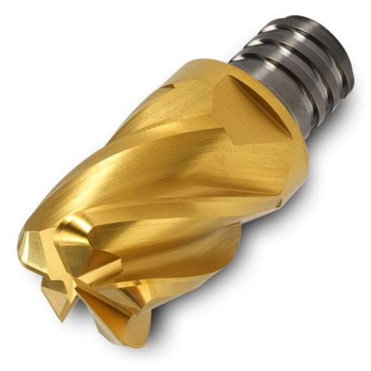 Picture of INGERSOLL 47D-7581TSRQ19 IN2505 DIA 3/4 SH T12 LOC 0.7500End Mill,Replacable Head Standard Flute Variable Helix Carbide TiAIN + TiN Single End Corner Radius 0.1900 4.83MM CHIPSURFER