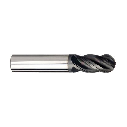 Picture of IMCO 68018 DIA 20MM SH 0.7874 LOC 1.4961 OAL 4.0945 End Mill Standard Flute Variable Helix Carbide AlCrN Single End Ball Nose Pow-R-Feed Mill