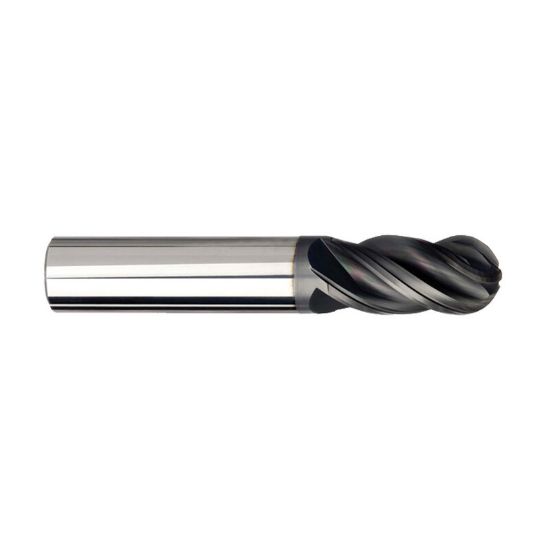 Picture of IMCO 68018 DIA 20MM SH 0.7874 LOC 1.4961 OAL 4.0945 End Mill Standard Flute Variable Helix Carbide AlCrN Single End Ball Nose Pow-R-Feed Mill