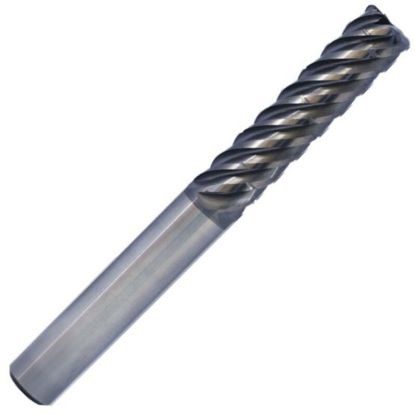 Picture of ICE 482-625-7 DIA 5/8 SH 0.6250 LOC 2.6250 OAL 5.00 End Mill Standard Flute Variable Helix Carbide ALL4 Single End Square Sharp Black