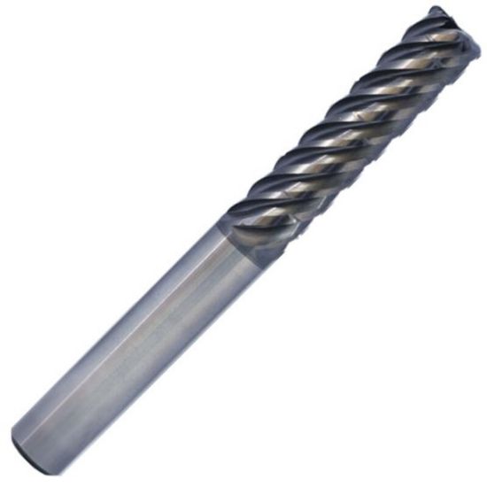 Picture of ICE 482-625-7 DIA 5/8 SH 0.6250 LOC 2.6250 OAL 5.00 End Mill Standard Flute Variable Helix Carbide ALL4 Single End Square Sharp Black