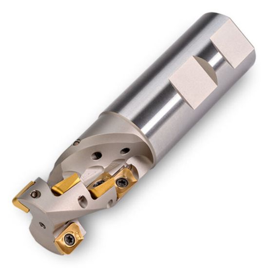 Picture of INGERSOLL 22J3P032034W6R00 Milling Cutter 90.0°, Corn Cob 1.260 Cylindrical 1.2598 3 Flute Coolant 1.2598 Max DOC 4.330 OAL
