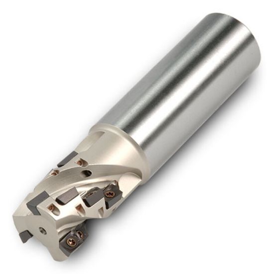 Picture of INGERSOLL 22J3D-0701484R01 Milling Cutter 90.0°, Corn Cob 0.750 Weldon 0.7500 3 Flute Coolant 0.86 Max DOC 3.500 OAL