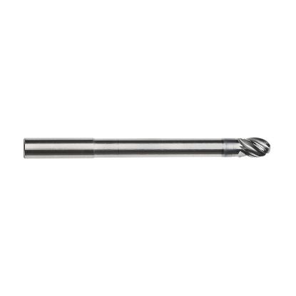 Picture of IMCO 67787 DIA 1/2 SH 0.50 LOC 0.6250 OAL 6.00 End Mill Standard Flute Variable Helix Carbide AlCrN Single End Ball Nose Pow-R-Feed Mill