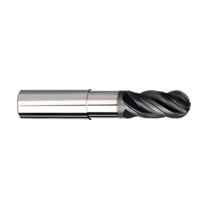 Picture of IMCO 67807 DIA 3/4 SH 0.7500 LOC 1.00 OAL 4.00 End Mill Standard Flute Variable Helix Carbide AlCrN Single End Ball Nose Pow-R-Feed Mill