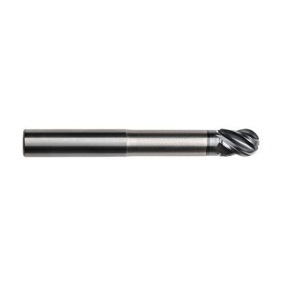 Picture of IMCO 67812 DIA 3/4 SH 0.7500 LOC 1.00 OAL 5.00 End Mill Standard Flute Variable Helix Carbide AlCrN Single End Ball Nose Pow-R-Feed Mill