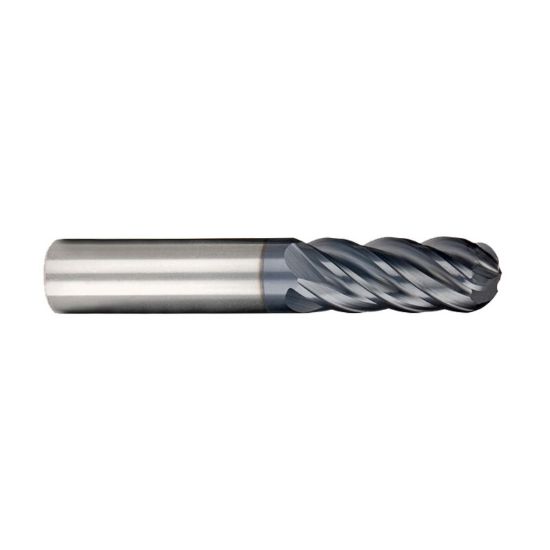 Picture of IMCO 65598 DIA 1 SH 1.00 LOC 3.2500 OAL 6.00 End Mill Standard Flute Standard Helix Carbide AlCrN Single End Ball Nose enDURO Mill