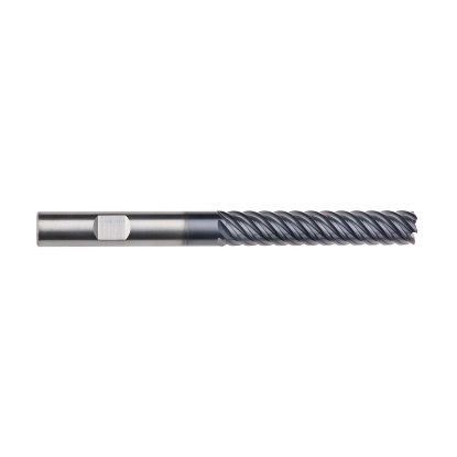 Picture of IMCO 69228 DIA 3/8 SH 0.3750 LOC 2.00 OAL 4.00 End Mill Standard Flute High Helix Carbide AlTiN Single End Corner Radius 0.0300 0.76MM Omega-6 Mill