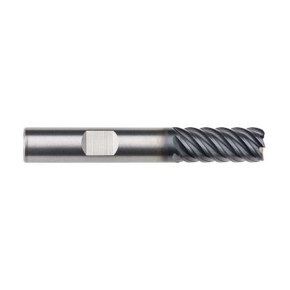 Picture of IMCO 69252 DIA 5/8 SH 0.6250 LOC 1.3750 OAL 3.50 End Mill Standard Flute High Helix Carbide AlTiN Single End Corner Radius 0.0600 1.52MM Omega-6 Mill