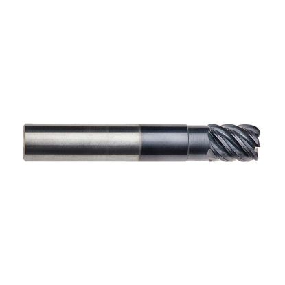 Picture of IMCO 69508 DIA 1/2 SH 0.50 LOC 0.6250 OAL 3.00 End Mill Standard Flute High Helix Carbide AlTiN Single End Corner Radius 0.0300 0.76MM Omega-6 Mill
