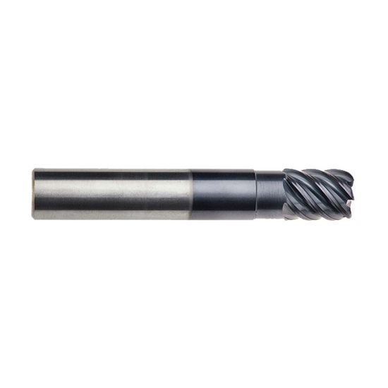 Picture of IMCO 69508 DIA 1/2 SH 0.50 LOC 0.6250 OAL 3.00 End Mill Standard Flute High Helix Carbide AlTiN Single End Corner Radius 0.0300 0.76MM Omega-6 Mill
