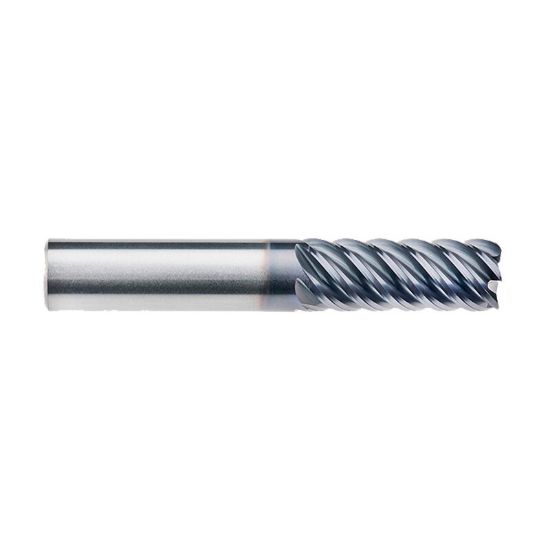 Picture of IMCO 69101 DIA 5/8 SH 0.6250 LOC 1.3750 OAL 3.50 End Mill Standard Flute High Helix Carbide AlTiN Single End Corner Radius 0.0300 0.76MM Omega-6 Mill