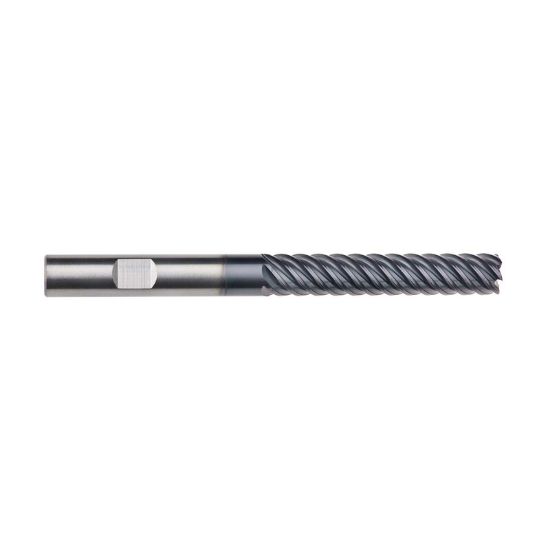 Picture of IMCO 69271 DIA 3/4 SH 0.7500 LOC 3.3750 OAL 6.00 End Mill Standard Flute High Helix Carbide AlTiN Single End Corner Radius 0.0300 0.76MM Omega-6 Mill