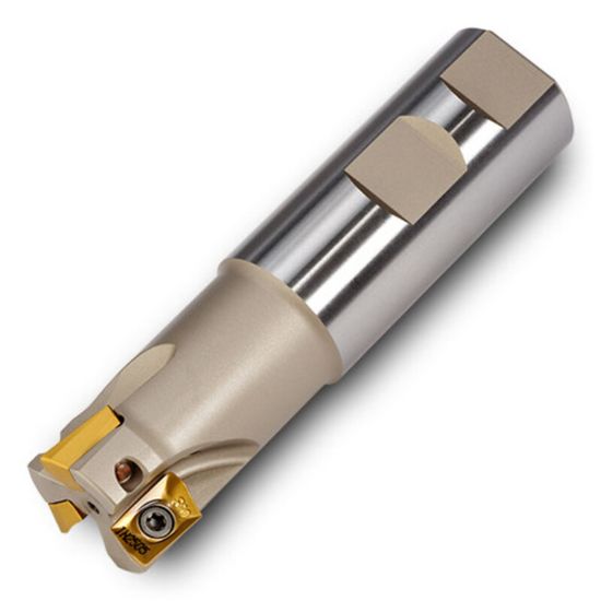 Picture of INGERSOLL 12J1R032040W5R00 Milling Cutter 90.0° 1.260 Cylindrical 0.9843 4 Flute Coolant 0.4724 Max DOC 3.937 OAL