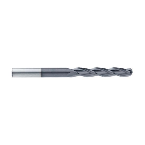 Picture of IMCO 62081 DIA 1/4 SH 0.2500 LOC 1.50 OAL 4.00 End Mill Standard Flute Standard Helix Carbide AlTiN Single End Ball Nose General Purpose