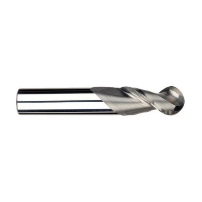 Picture of IMCO 62420 DIA 20MM SH 0.7874 LOC 1.4961 OAL 4.0945 End Mill Standard Flute High Helix Carbide Uncoated Single End Ball Nose Streaker Mill