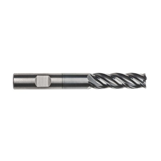 Picture of IMCO 68203 DIA 1/2 SH 0.50 LOC 2.1250 OAL 4.00 End Mill Standard Flute Variable Helix Carbide AlCrN Single End Square Sharp Pow-R-Feed Mill
