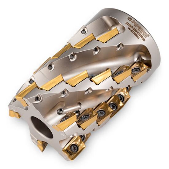 Picture of INGERSOLL 22J3G-30040D4R02 Milling Cutter 90.0°, Corn Cob 3.000 Cylindrical 1.2500 6 Flute Coolant 3.35 Max DOC 4.000 OAL