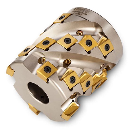 Picture of INGERSOLL 2SJ3J-40045D5R01 Milling Cutter 90.0°, Corn Cob 4.000 Cylindrical 1.5000 5 Flute Coolant 3.9 Max DOC 4.500 OAL