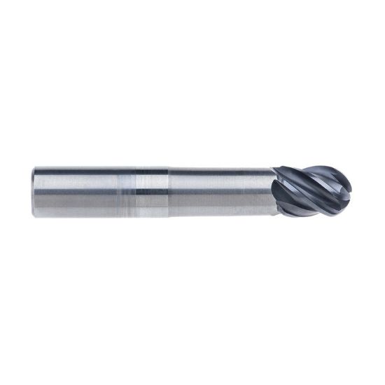 Picture of IMCO 66821 DIA 20MM SH 0.7874 LOC 0.9843 OAL 4.9213 End Mill Standard Flute Standard Helix Carbide AlCrN Single End Ball Nose enDURO Mill