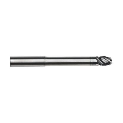 Picture of IMCO 67837 DIA 1 SH 1.00 LOC 1.2500 OAL 6.00 End Mill Standard Flute Variable Helix Carbide AlCrN Single End Ball Nose Pow-R-Feed Mill