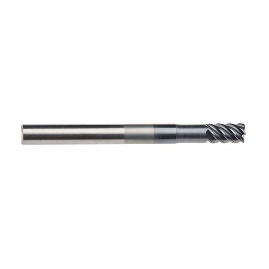 Picture of IMCO 69355 DIA 3/16 SH 0.1875 LOC 0.3125 OAL 2.00 End Mill Standard Flute High Helix Carbide AlTiN Single End Corner Radius 0.0150 0.38MM Omega-6 Mill