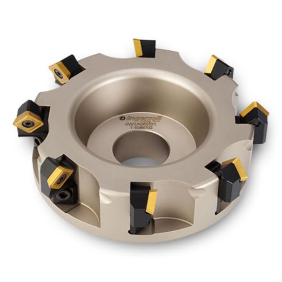 Picture of INGERSOLL 4W2A-08R01 Milling Cutter 69.0° 8.000 Shell Arbor 2.5000 10 Flute 0.23 Max DOC 2.370 OAL