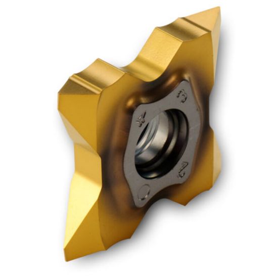 Picture of INGERSOLL TQS27-5MT-0.15 TT9080 Cut Off,Grooving Insert 0.006 Corner Radius TiAIN + TiN