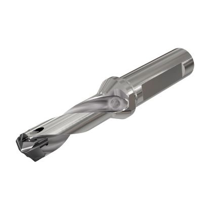 Picture of ISCAR DCN 0748-224-100A-3D 0.748" Indexable Head Drill s with Coolant Holes and One Flat Shank, Drill ing Depth 3xD